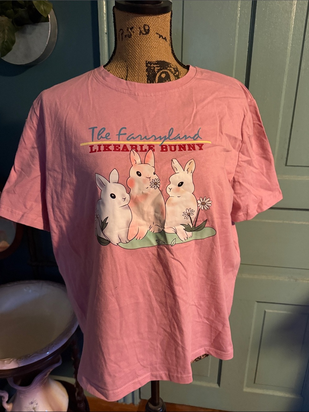 Likeable Bunny Graphic Tee in Pink